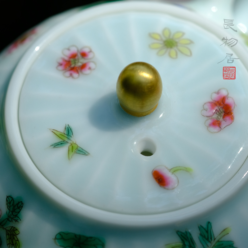 Offered home - cooked ju long up system implement green glaze enamel paint butterfly jingdezhen hand - made ceramic CiHu the teapot