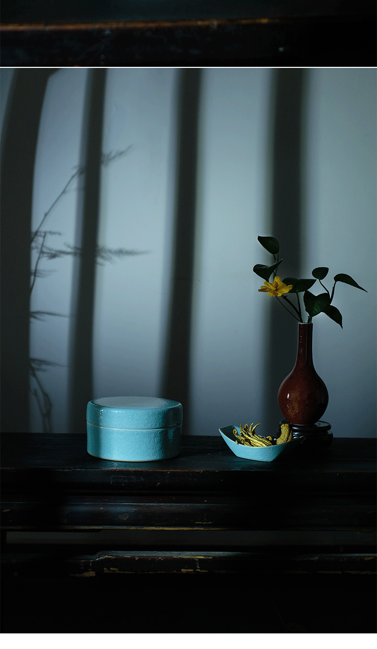 Offered home - cooked ju long up controller heap turquoise carving Wan Shoulian grain tea tea tray ship jingdezhen ceramic antique process