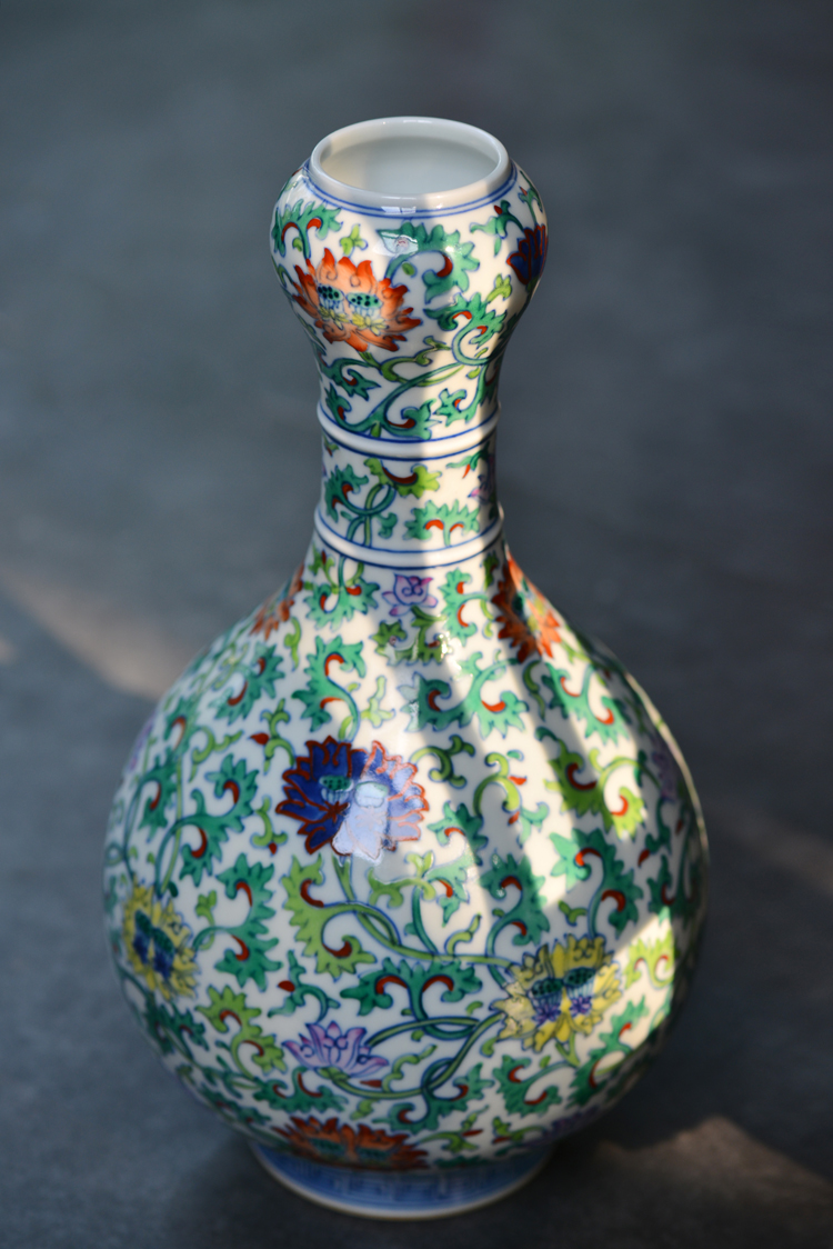 Offered home - cooked hand - made colors branch lotus grain garlic fights in bottles of archaize of jingdezhen ceramic vases, flower receptacle display furnishing articles