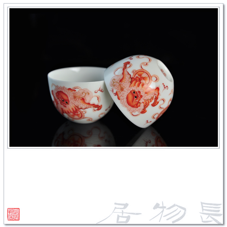 Offered home - cooked alum in red lion Pacific master sample tea cup jingdezhen ceramic tea set manually less light cup bowl is in use