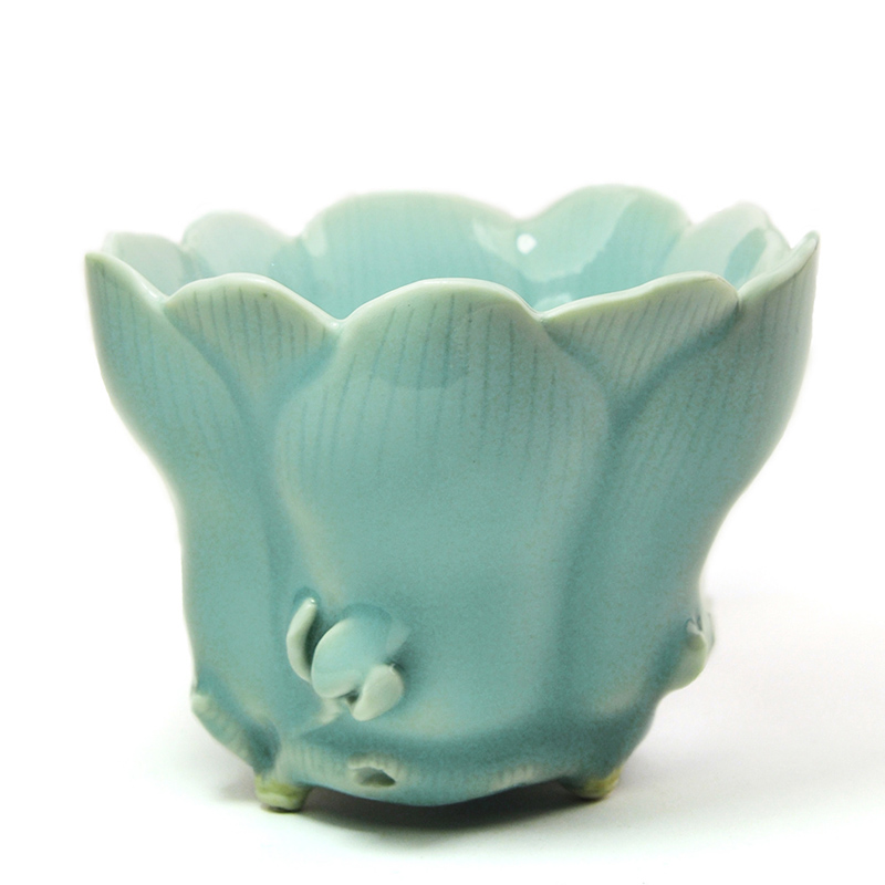 Long up is pure manual green glaze demand CPU master cup of archaize of jingdezhen porcelain tea cups