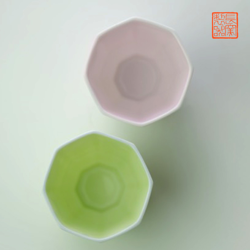 Long up eight square cup making those offered home - cooked in single glaze of jingdezhen ceramic cups tea by hand