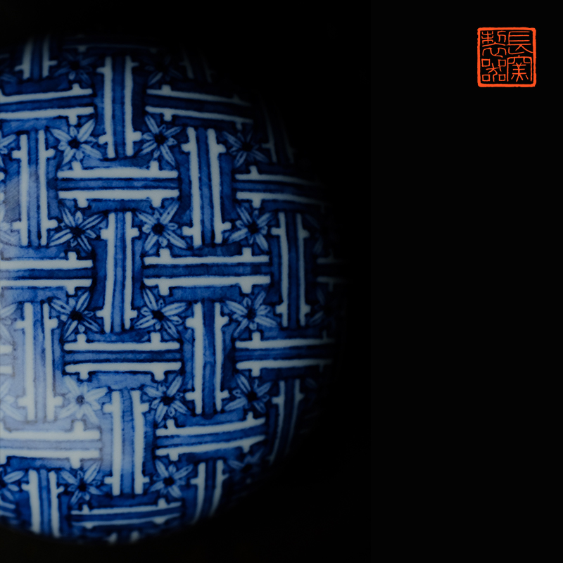 Offered home - cooked controller hand - made in blue and white brocade wen ju long up inkpad box of jingdezhen ceramics by hand