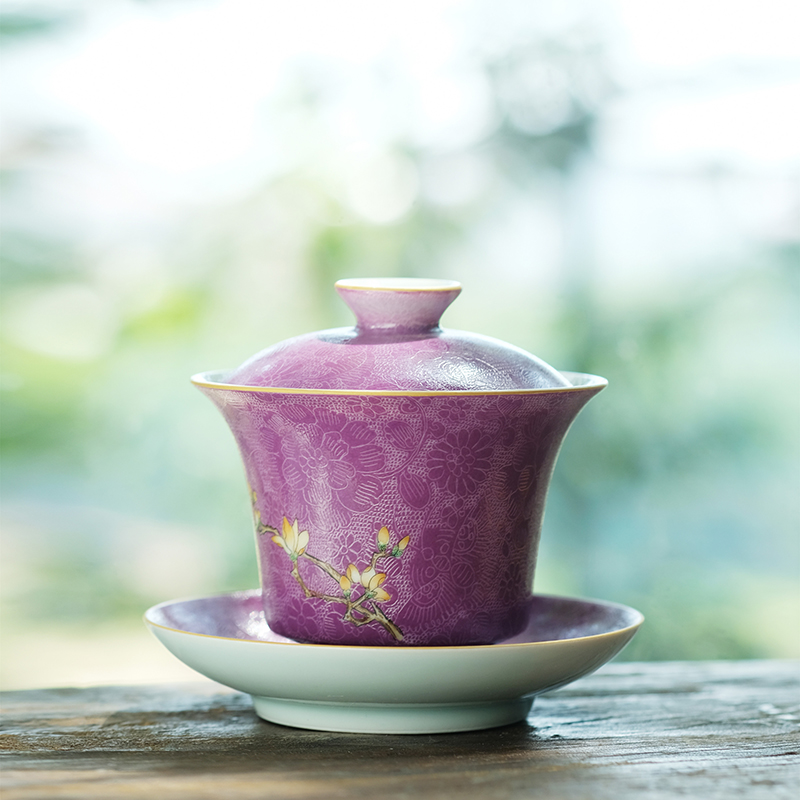 Offered home - cooked hand - made in pastel icing on the cake, grilled spend three to tureen jingdezhen manual archaize ceramic tea bowl