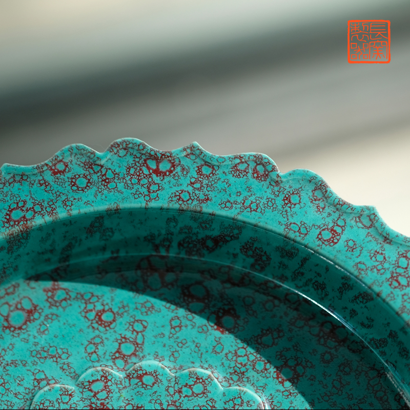 Offered home - cooked jun glaze in the furnace expressions using lotus pattern left expressions using kwai plate of jingdezhen ceramic plate of Chinese dish plate by hand