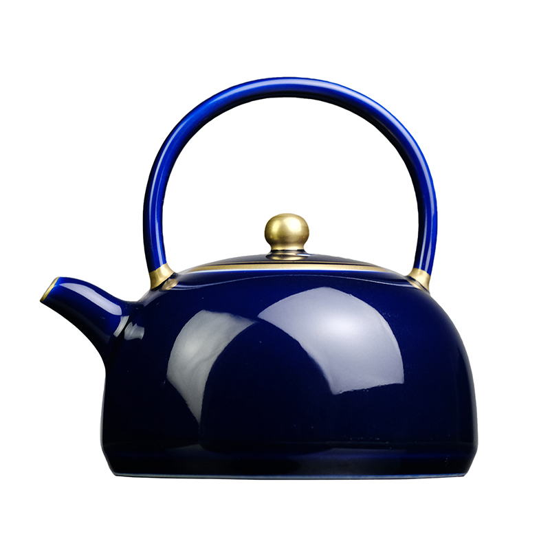 Offered home - cooked ju long pot of jingdezhen up system, implement the blue paint to girder manual archaize ceramic tea pot