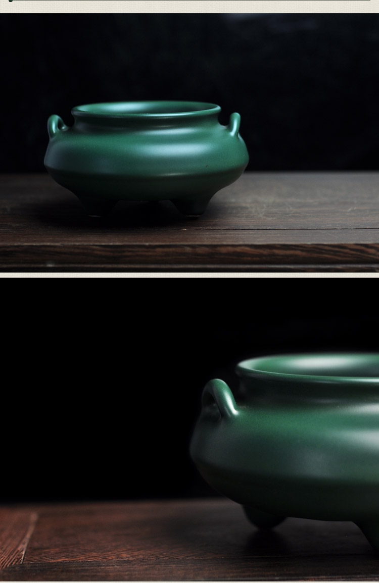 Offered home - cooked at flavour malachite green glaze flower capsule censer aroma of jingdezhen ceramic incense buner aroma stove by hand