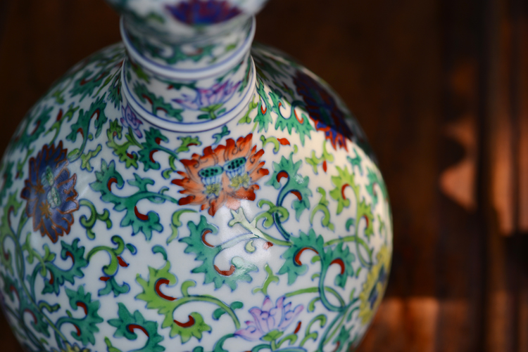 Offered home - cooked hand - made colors branch lotus grain garlic fights in bottles of archaize of jingdezhen ceramic vases, flower receptacle display furnishing articles