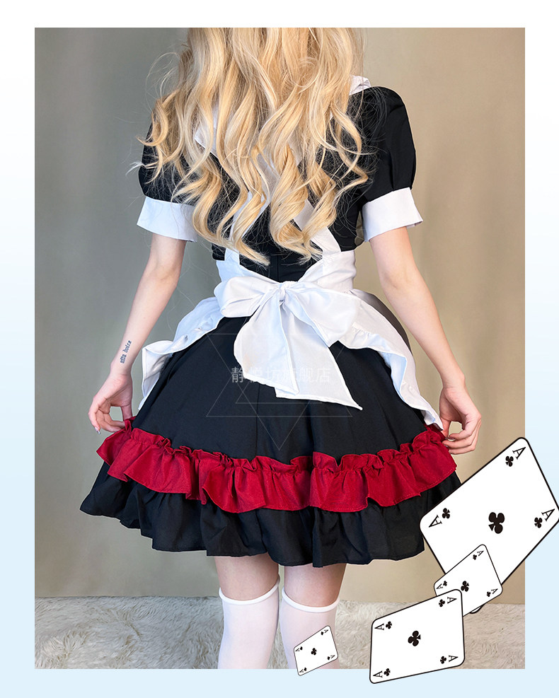 万圣节女仆装哥特风暗黑红系学院风Lolita洛丽塔cosplay连衣裙cos-阿里巴巴