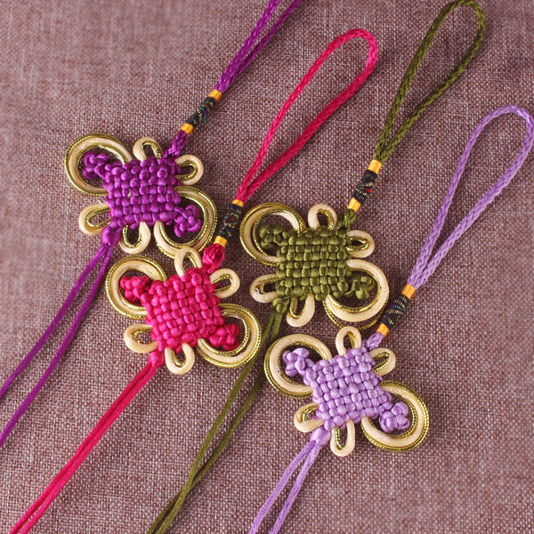 Chinese Knot Accessories Materials, Special Handmade Woven Knots for Car Pendants, Eight-Loop Knot, Eight-Loop Butterfly Knot, Tassel Hanging Rope