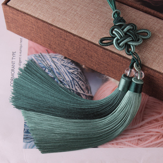 Anti-wrinkle double Chinese knot tassels two-color hanging tassels car hanging bag hanging ethnic style Hanfu pendant ancient style pendant