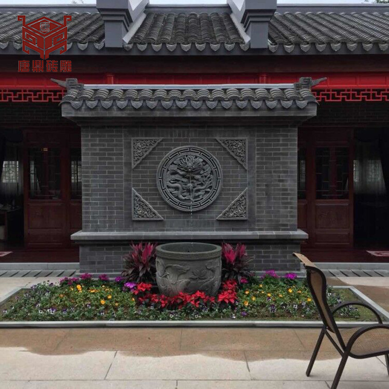 Tang Ding ancient building garden building materials brick carving pendant Shadow wall photo wall background wall round 1 meter dragon spit beads