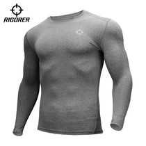 Quasi-new tights long sleeves breathable compression jacket stretch sports top training running fitness mens black