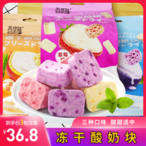 Tongue flavor freeze-dried yogurt block ready-to-eat fruit dried Strawberry Mango blueberry 54g net red casual pop snacks