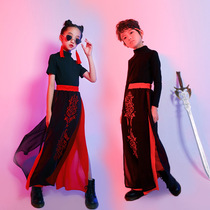 Childrens model clothing boys and girls catwalk costumes Chinese style childrens national tide street dance jazz dance costumes