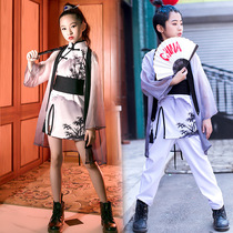 Childrens national tide costumes boys and girls models Hanfu ink Chinese style catwalk suit cheongsam costumes