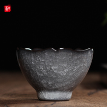 Yang Bo iron tire master cup Single cup handmade tea pot Longquan Celadon Ge Kiln ice crack glaze Kung Fu tea tea cup