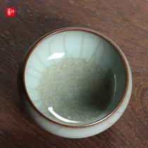 Huang Changwei Handmade master cup Single cup Ge Kiln ice crack glaze tea bowl Tea cup Longquan Celadon Puer Tea tea cup
