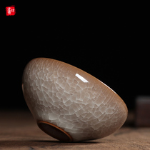 Ye Weide handmade cup Ge Kiln ice crack Master cup Single cup tea bowl Longquan Celadon Kung Fu Tea tea cup