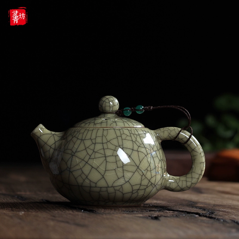 Long Tuyền celadon ấm trà nhỏ đá nứt men đơn nồi tím cát gốm kung fu bộ ấm trà lọc Xishi nồi cung cấp đặc biệt - Trà sứ