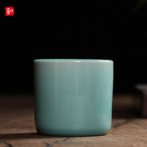 Longquan Celadon brother kiln master cup Single cup Zhou Changgui handmade incense cup Pull cup Personal Puer tea cup