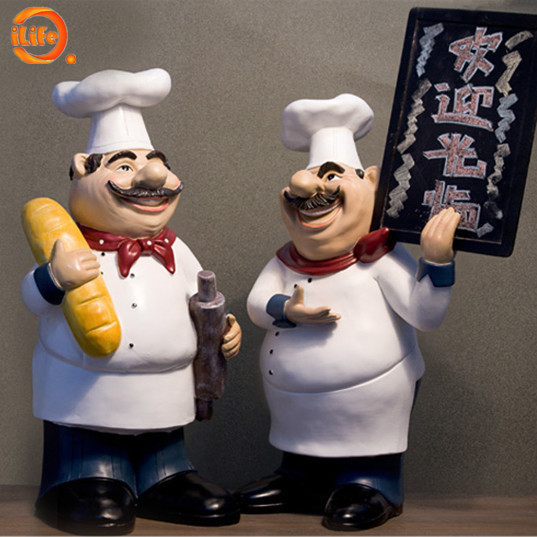 Large European-Style Chef Figurine Hotel Western Restaurant Bakery Cake Shop Entrance Opening Gift Decoration Ornament