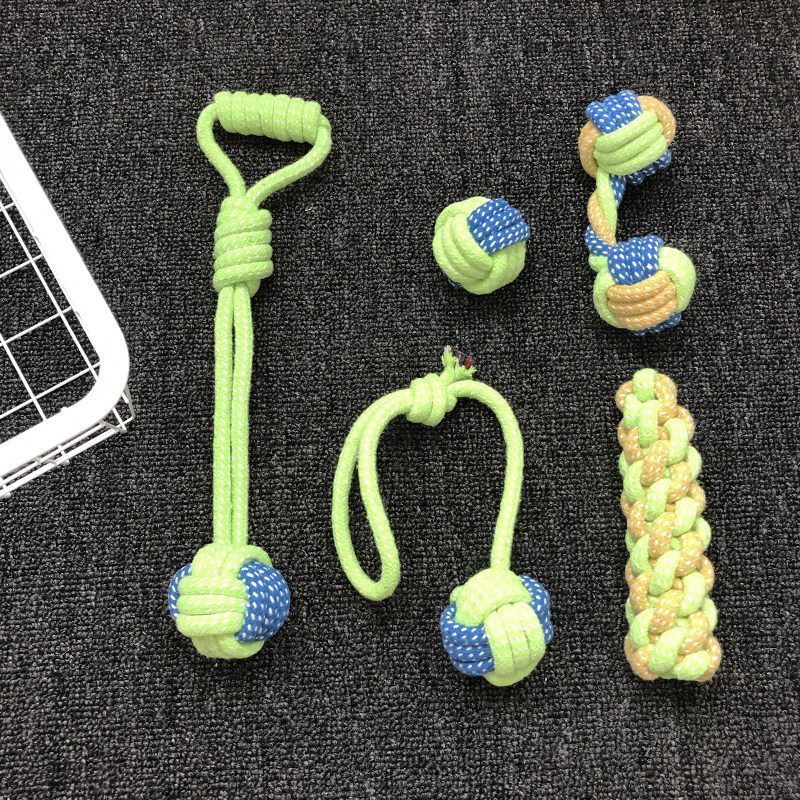 Dog toys play bite-resistant rope toy small dog pet dog teddy bear puppy molar toy ball