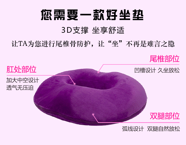 Phụ nữ mang thai ass nén đệm để giảm bớt Văn phòng bên sau sinh giảm đau chống sốc xe vòng ghế đuôi - Ghế đệm / đệm Sofa nệm lót ngồi