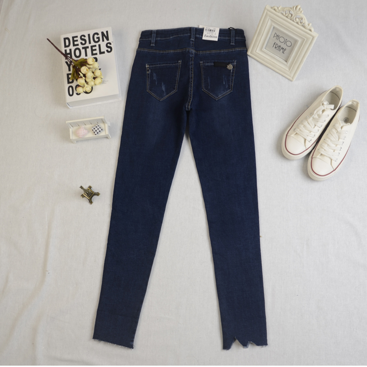 2018 Châu Âu và Châu Mỹ mùa thu và mùa đông nhung mỏng Slim feet chân quần bút chì nữ thời trang hoang dã quần denim sinh viên thời trang công sở nữ