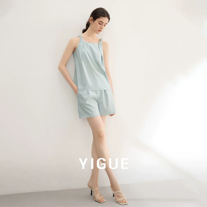 Top with cups, tank top, summer set, high-end