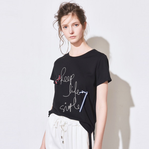 YIGUE 亦谷 18年夏季新款 圆领女式修身T恤 天猫优惠券折￥129包邮（￥149-20） 3色可选