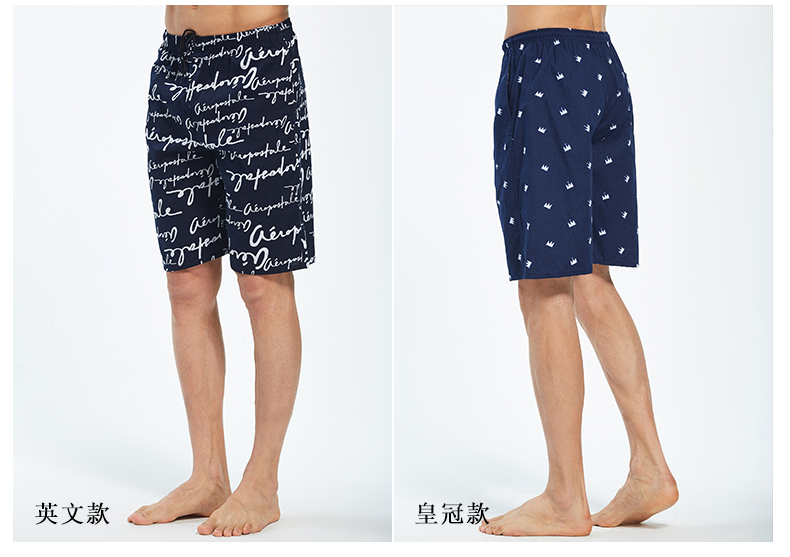 Nam cực cotton pajama quần nam quần short mùa hè lỏng phần mỏng cotton home shorts nam quần bãi biển năm điểm quần