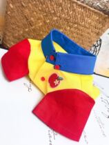 Original handmade custom dog cat pet clothes spring and summer thin section cotton contrast color shirt Teddy Bomeifadou