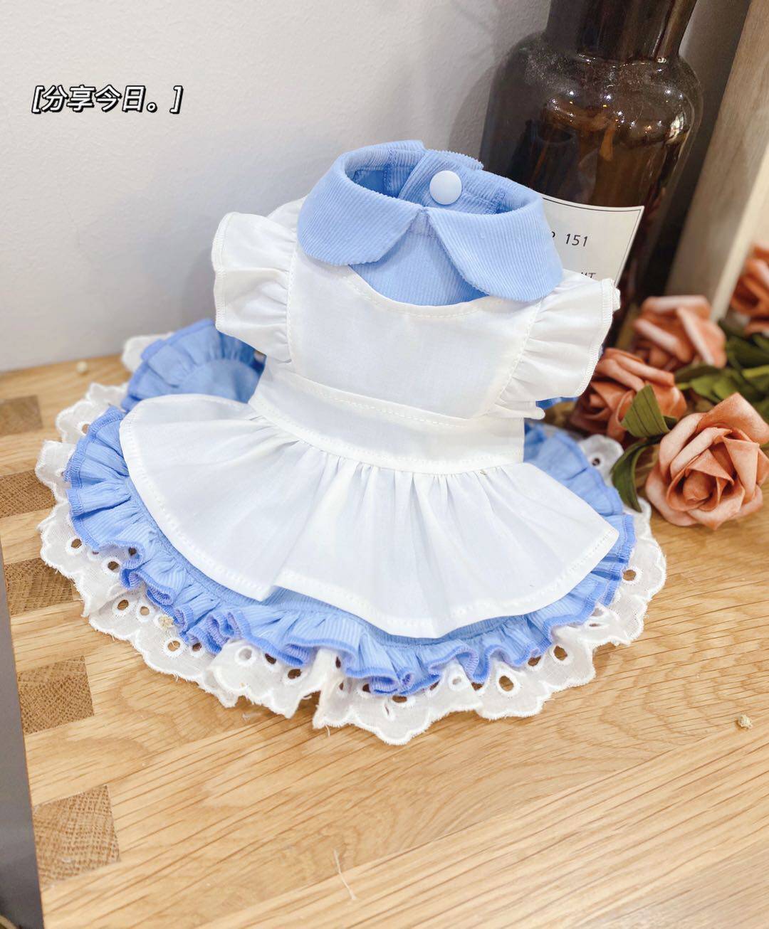 Original handmade custom pet clothes cat cat dog cartoon autumn winter princess dress Teddy Bomei Yorkshire