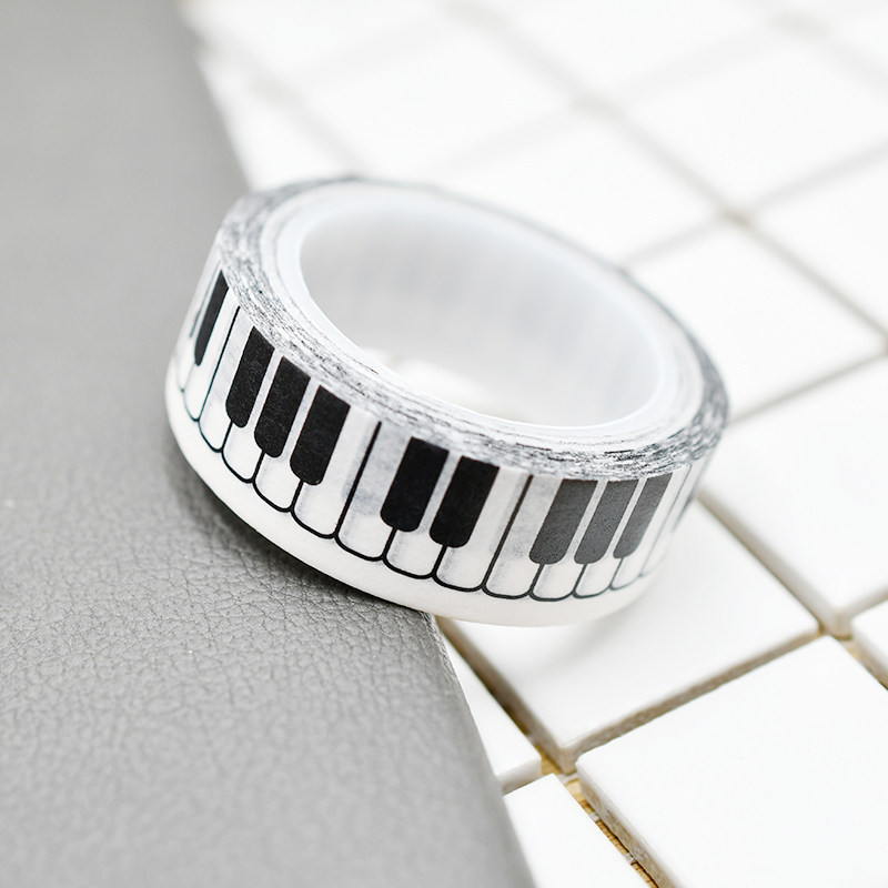 Musical Note and Paper Tape Piano Keyboard Pattern Student Music Stationery Tape Creative Piano Key Music Score Tape