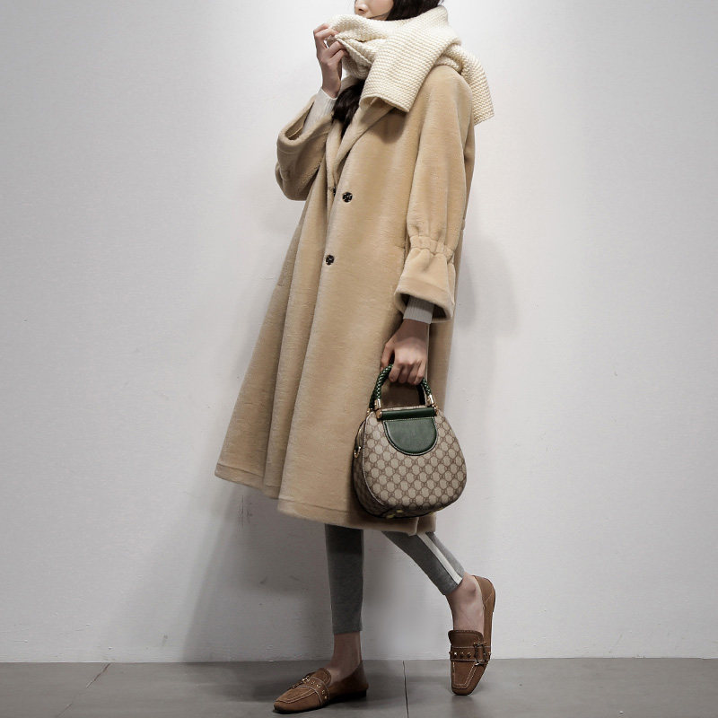 Wool fleece coat women's fur coat mid-length version 2022 spring new wool particle coat