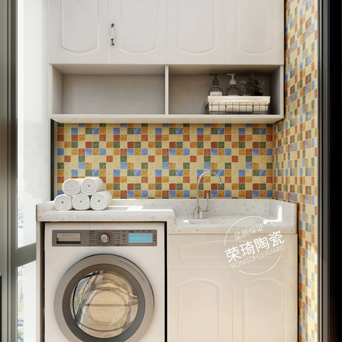 Античный ретро-цветный керамический мозаичный бассейн с рыбной пруд Ванная комната Анти-скользкая настенная плитка на открытом воздухе балкон потолок