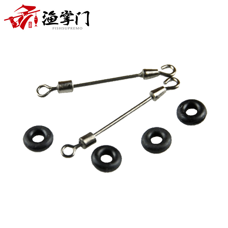Fishing palm open fast lead leather seat double head turn ring Closed mouth figure 8 ring metal connector Send a rubber band