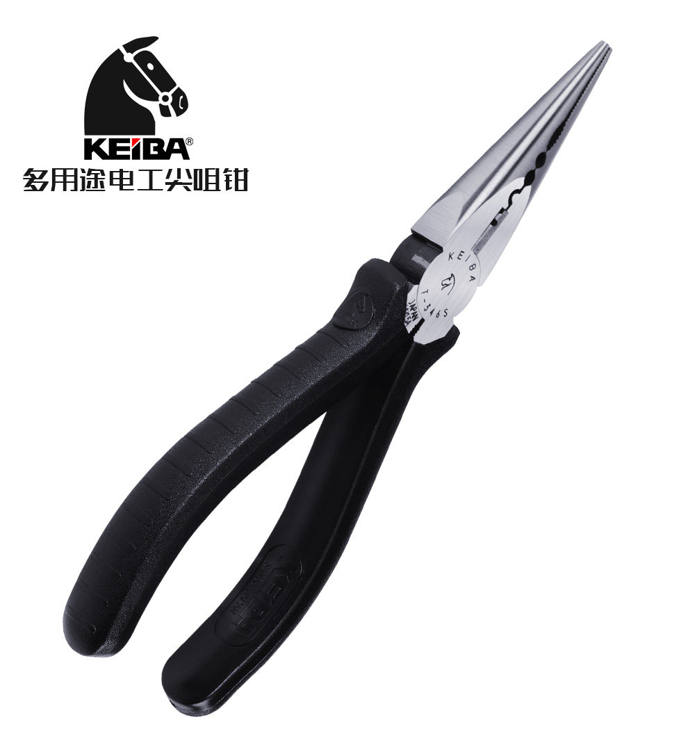 Japan horse brand KEIBA T-346S sharp nose pliers Electrician multi-purpose sharp tip pliers clamping pliers 150mm