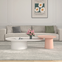 Tea table small family type extremely simple net red white round tea table small sides a few TV cabinets combined designer living room creativity