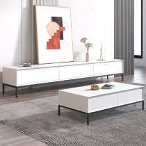Modern minimalist Nordic TV cabinet Tea Table Combinations Whole-style light and luxurious floor Cabinet Side Cabinets White and TV Cabinets White