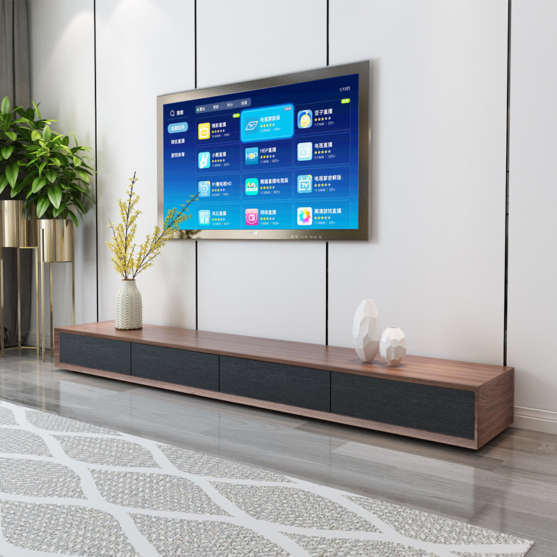 Nordic TV cabinet simple modern size apartment creative TV cabinet coffee table combination floor minimalist