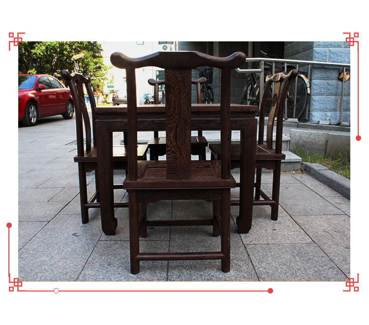 Cánh gà kết hợp bàn ăn và ghế gỗ đơn giản căn hộ nhỏ bàn thấp trẻ em bàn học gỗ rắn bàn vuông gỗ gụ bàn - Bàn bàn học bằng gỗ