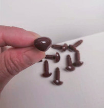 Triangular nose small animal nose handmade doll doll toy teddy bear doll accessories Brown Brown Brown