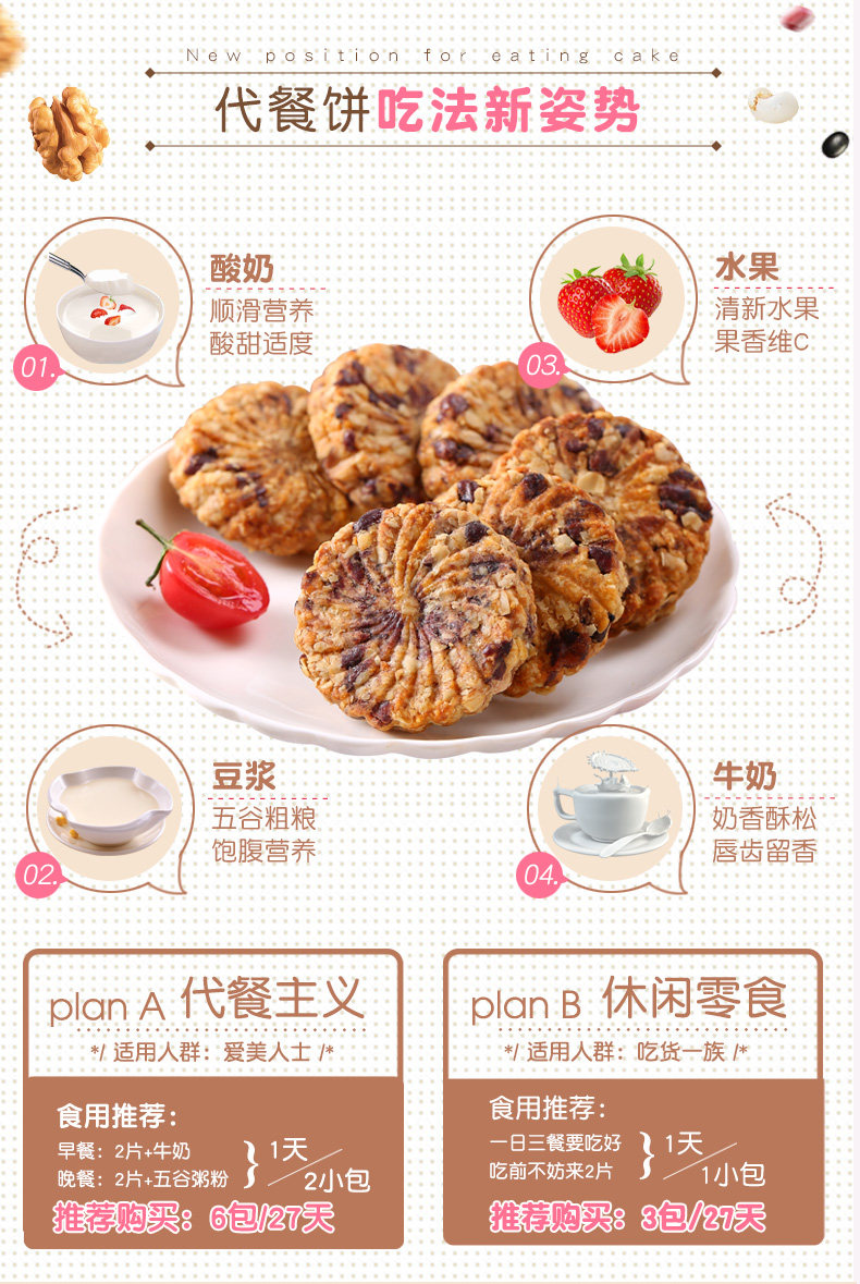 健元堂 薏米红豆燕麦饼干 杂粮粗粮代餐饼 450g 低脂肪 图10