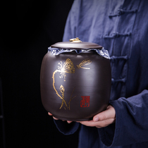 Zisha tea cans ceramic 1kg large sealed cans moisture-proof storage cans green tea cans Puer cans tea boxes for household use