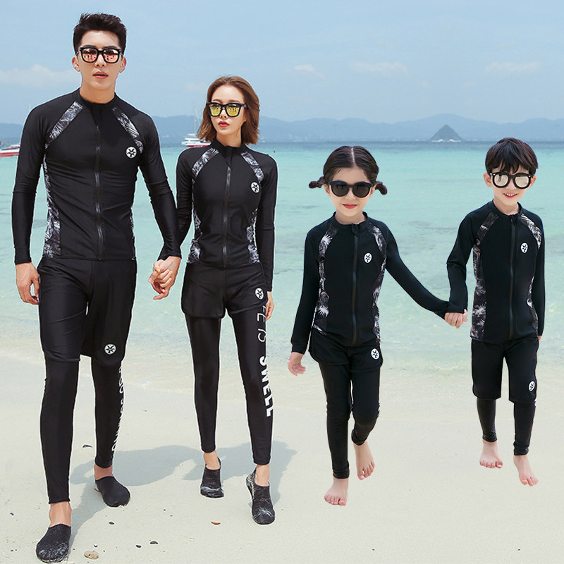 Parent-child Wetsuit Lovers Suit Swimsuit Long Pants Long Sleeve Sunscreen Dry Surf male and female child snorkeling jellyfish