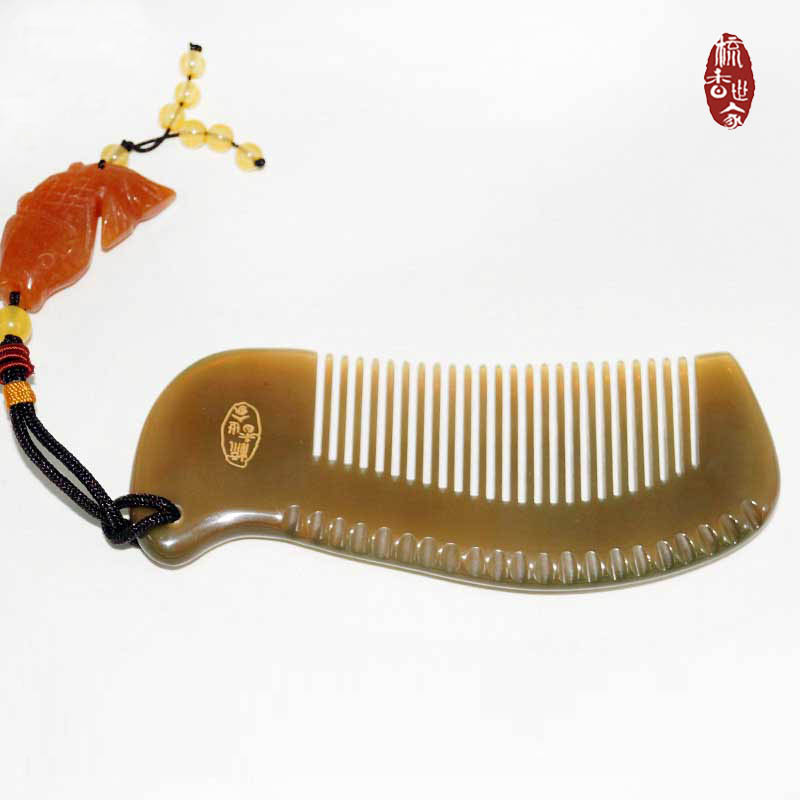 Yak Horn White Buffalo Horn Comb Natural Orthong Massage Meridians Comb Men Special Small Number Portable Lady Gift