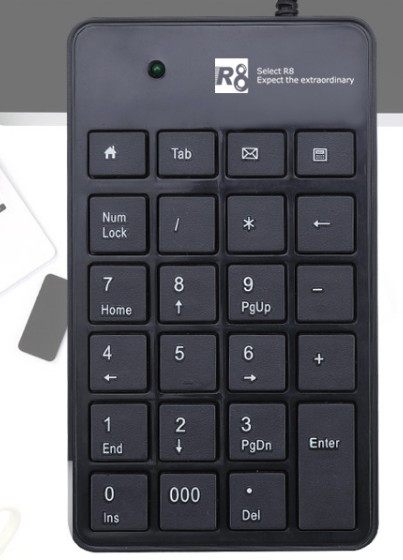Mini numeric keypad USB wired numeric keypad supermarket financial accounting 23 key R8-1810 keyboard specials