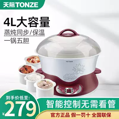 Tianji water electric cooker one pot five gallbladder ceramic porridge electric stew Cup multifunctional household soup pot stew 4L